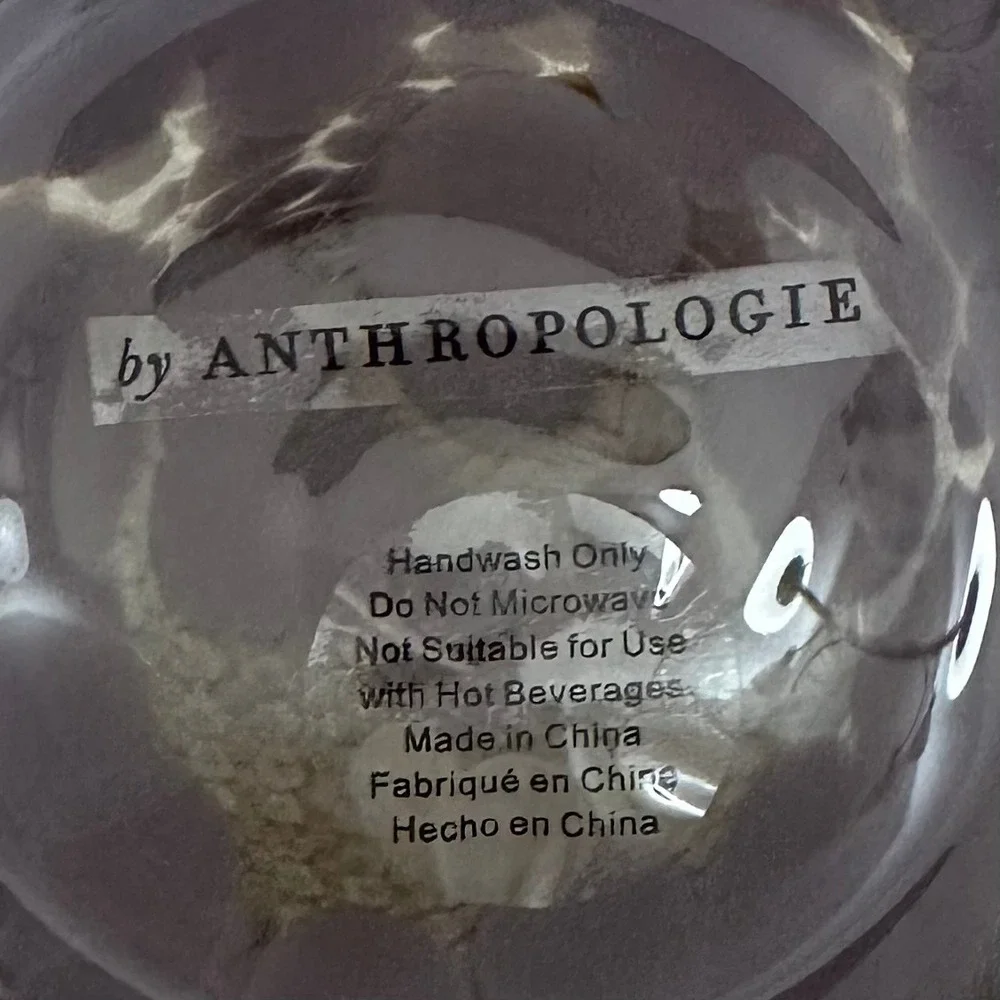 Anthropologie Purple Confetti Glass Tumbler Yellow Crescent Moon Celestial New